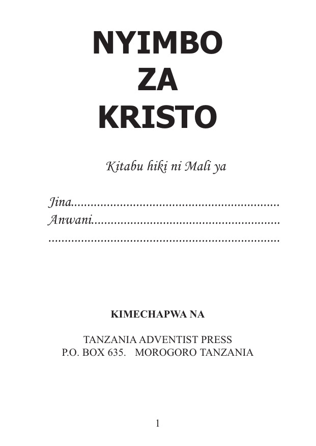 cover of NYIMBO ZA KRISTO (KK)